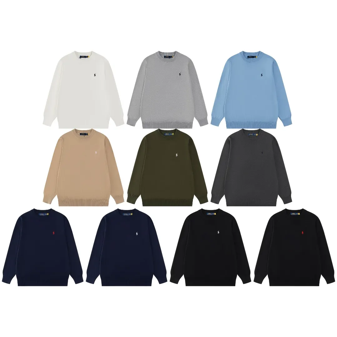 P206 #R80 Ralph Lauren Knitted Pony Embroidered Round Neck Pullover Sweater Official Website Synchronized Same Style for Men and Women Sizes: S-XL Color: White Blue Khaki Army Green Dark Gray Gray Navy Red Label Navy Blue White Label Black White Label Black Red Label Classic Cotton Yarn 100% White Cotton High Quality Goods Classic styles have always been popular! The workmanship details are very good! The simple round neck pullover sweater is always the standard, with classic brand embroidery on the chest! All major stars have the same style! Best for couples. High quality goods! Xinjiang cotton micro-elastic and smooth fabric has excellent quality. Pure cotton is soft and skin-friendly. Size: S M L